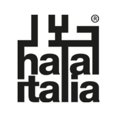 Logo della certificazione Halal che, nella cultura islamica, intende genericamente tutto ciò che è permesso in termini di comportamento, linguaggio, abbigliamento e alimentazione. In pratica, ciò che è puro secondo la legge islamica. Santo Santaniello è certificato Halal.